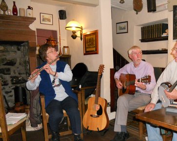 Folk musicians playing